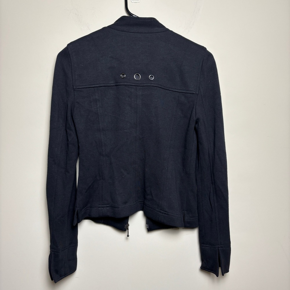 Renfrew Collection Navy Gray Horizontal Pinstripe Zip Pockets Jacket Womens 0 - Picture 5 of 8